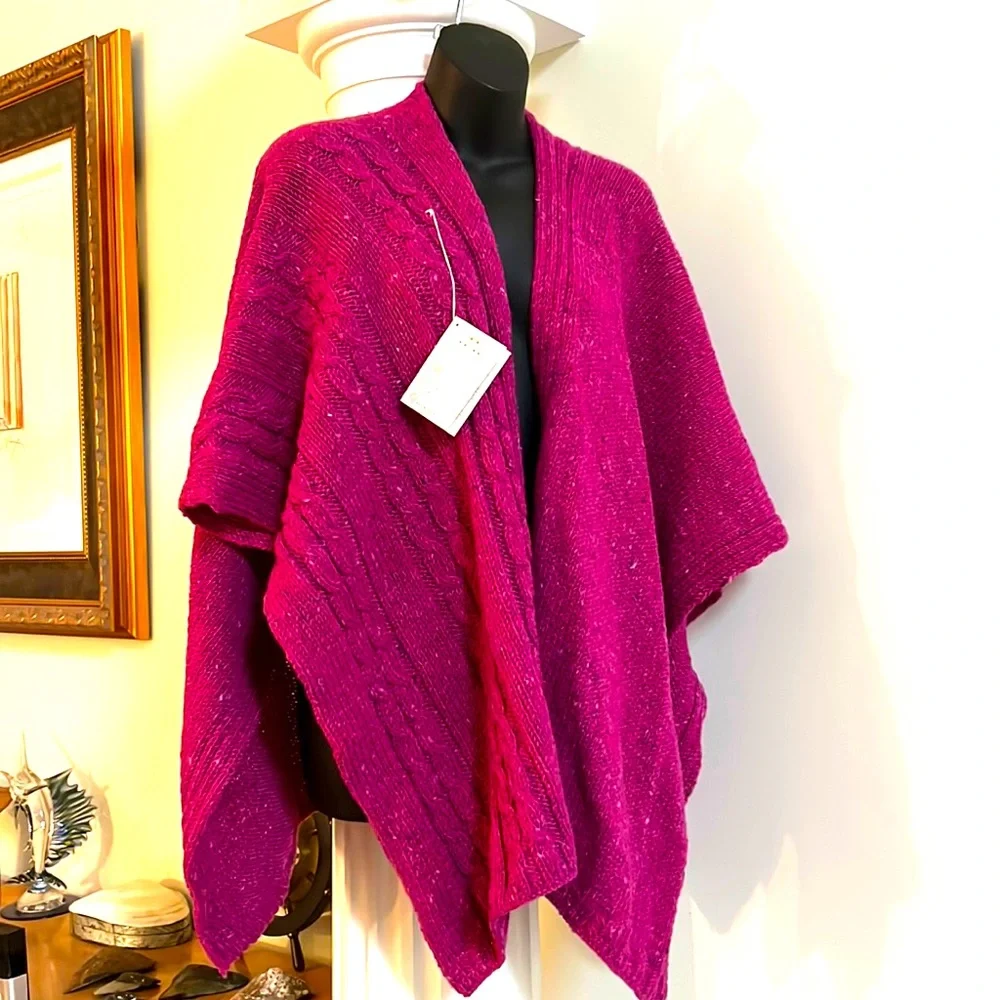Bonner of Ireland 🇮🇪 NEW knit Wool 🧶 Shawl, Poncho, Wrap ❄️ - Picture 4 of 7